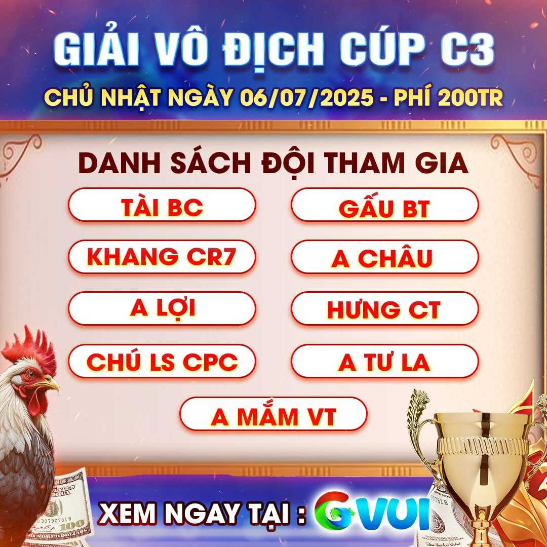 Thông Báo Giải Vô Địch Cúp Tại Thomo Bồ CPC3 06/07/2025 Thông Báo Giải Vô Địch Cúp Tại Thomo Bồ CPC3 06/07/2025