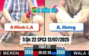 Trận 22 CPC3 12/07/2025 - Gà Anh Minh Long An Đá Đúng 2 Tay Nước
